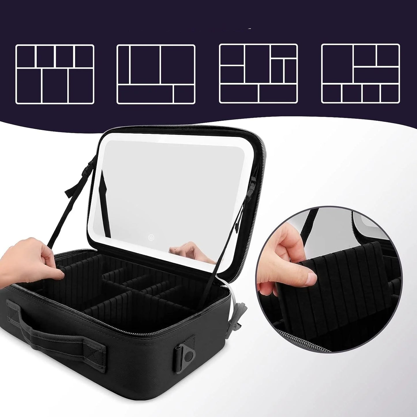 ESTUCHE DE MAQUILLAJE CON ESPEJO LUZ LED – LLÉVATE EL SEGUNDO CON EL 15% DE DCTO